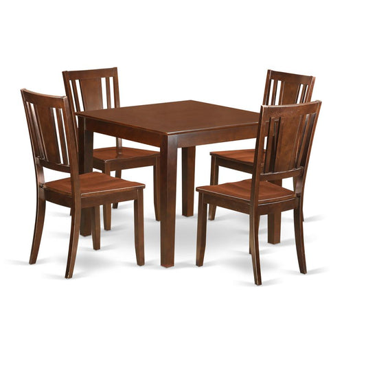 5 Pc Kitchen Tables and chair set with a Dining Table and 4 Dining Chairs in Mahogany By East West Furniture | Dining Sets | Modishstore