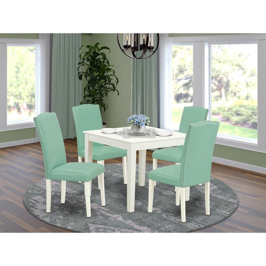 Dining Room Set Linen White OXEN5-LWH-57 By East West Furniture | Dining Sets | Modishstore