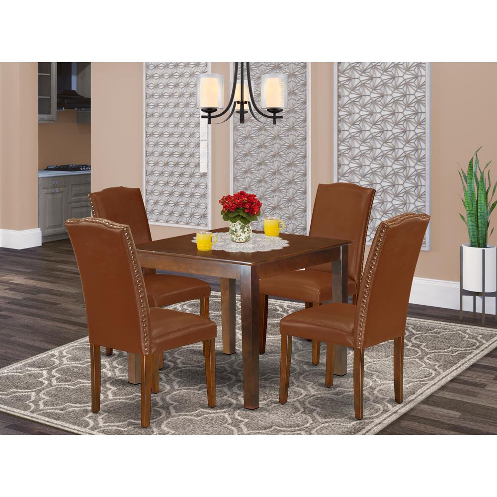 Dining Room Set Mahogany OXEN5-MAH-66 By East West Furniture | Dining Sets | Modishstore