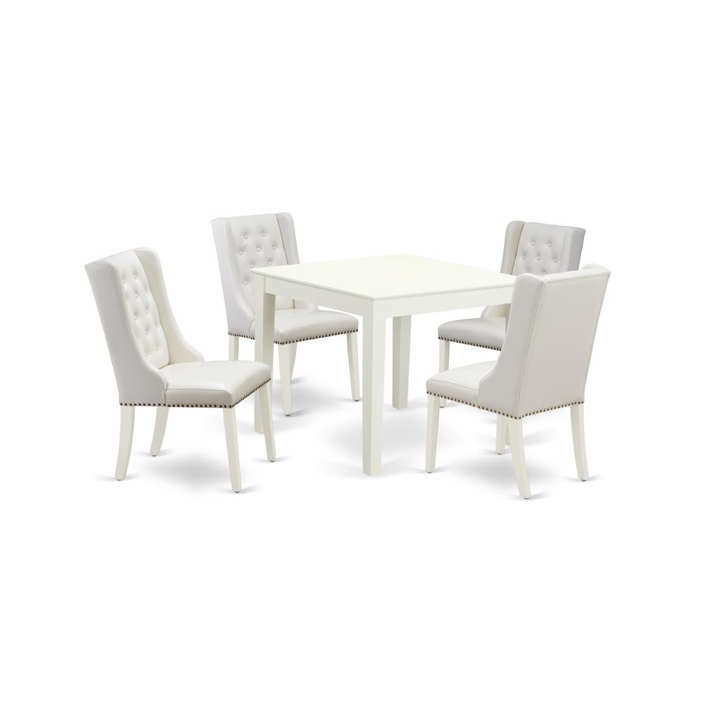 5-Piece Dining Table Set Includes 1 Kitchen Dining Table And 4 Light Grey Chairs By East West Furniture | Dining Sets | Modishstore