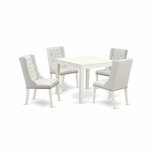 5-Piece Dining Table Set Includes 1 Kitchen Dining Table And 4 Light Grey Chairs By East West Furniture | Dining Sets | Modishstore