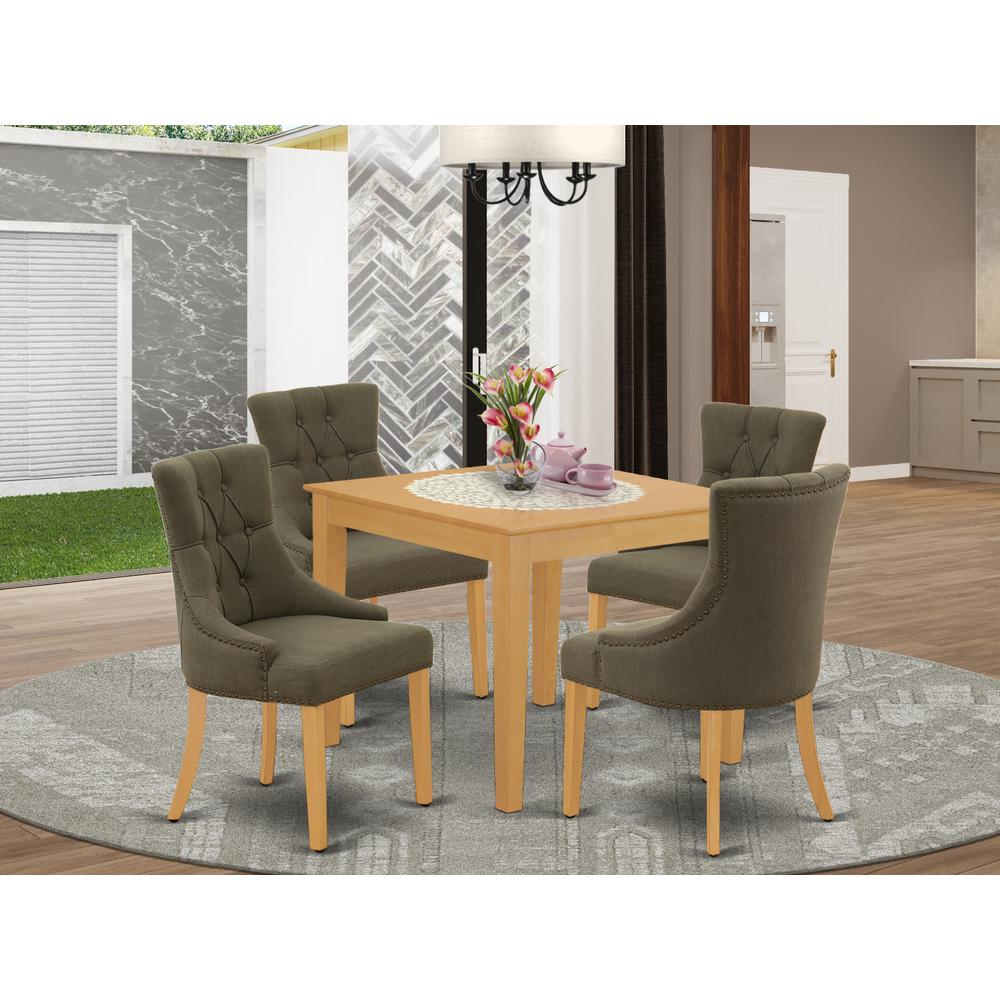 Dining Room Set Oak OXFR5-OAK-20 By East West Furniture | Dining Sets | Modishstore