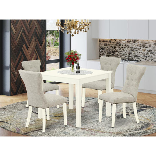 Dining Room Set Linen White OXGA5 - LWH - 35 By East West Furniture | Dining Sets | Modishstore
