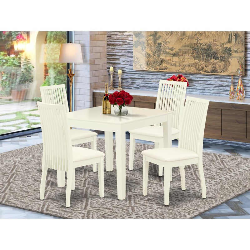 Dining Room Set Linen White OXIP5-LWH-C By East West Furniture | Dining Sets | Modishstore