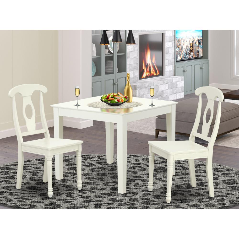 Dining Room Set Linen White OXKE3-LWH-W By East West Furniture | Dining Sets | Modishstore