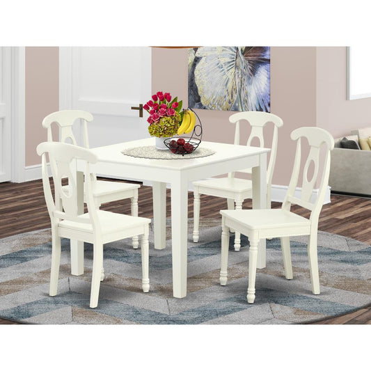 Dining Room Set Linen White OXKE5-LWH-W By East West Furniture | Dining Sets | Modishstore