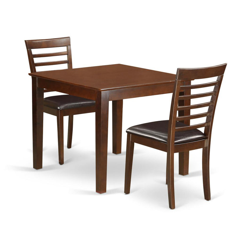 3 Pc Dinette Table set with a Dining Table and 2 Dining Chairs in Mahogany By East West Furniture | Dining Sets | Modishstore
