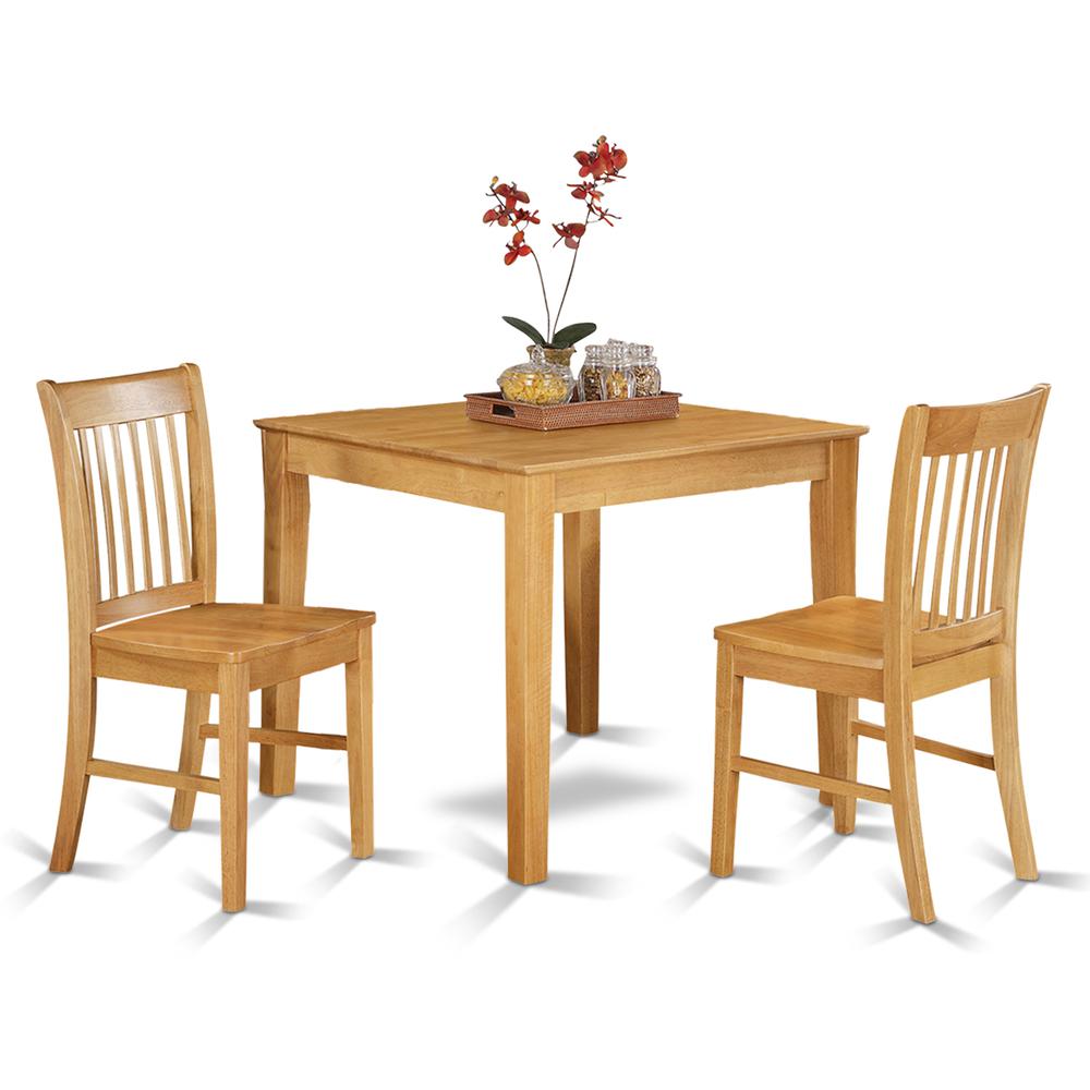 3 Pc small Kitchen Table set - square Kitchen Table and 2 dinette Chairs By East West Furniture | Dining Sets | Modishstore