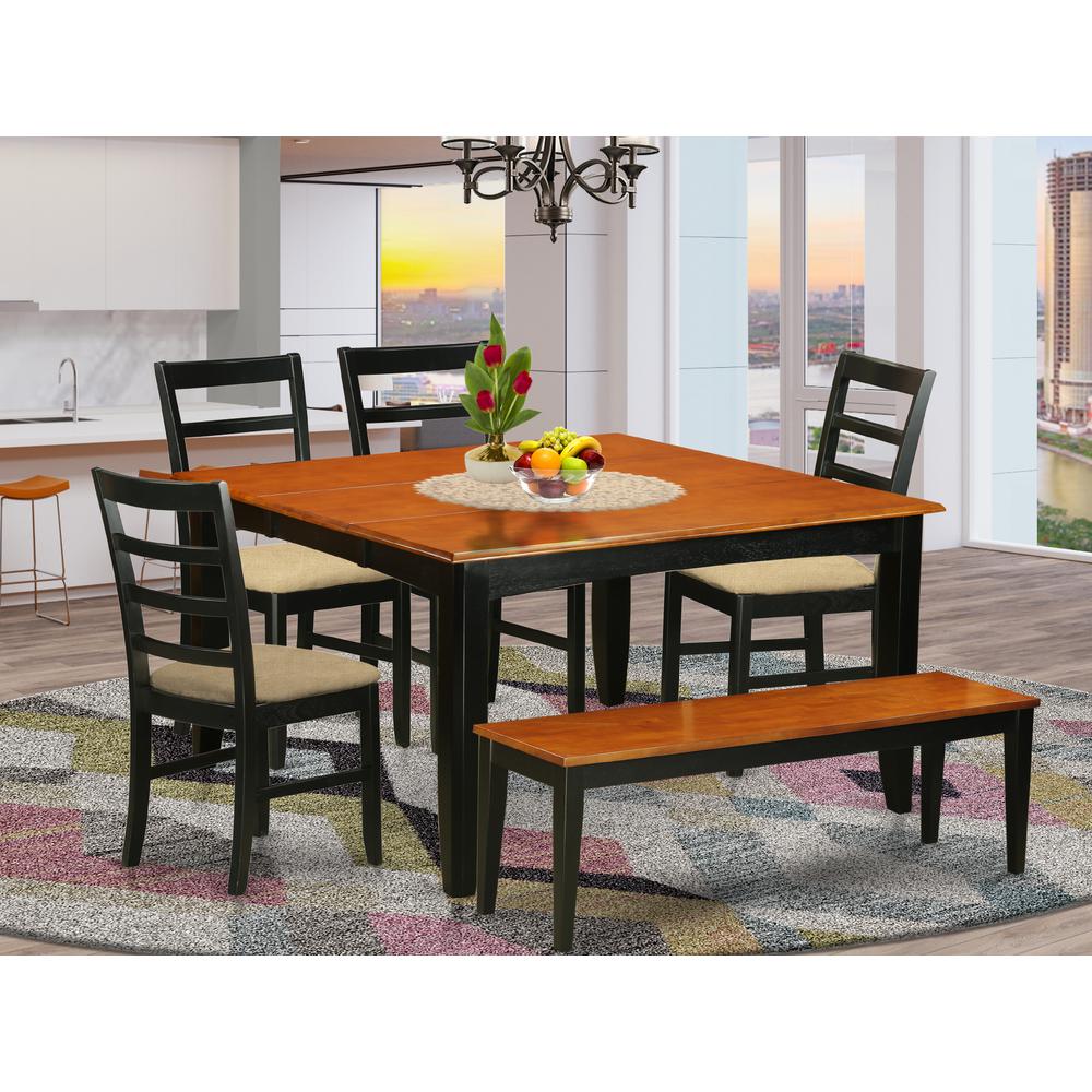 Dining Room Set Black PARF6-BLK-C By East West Furniture | Dining Sets | Modishstore