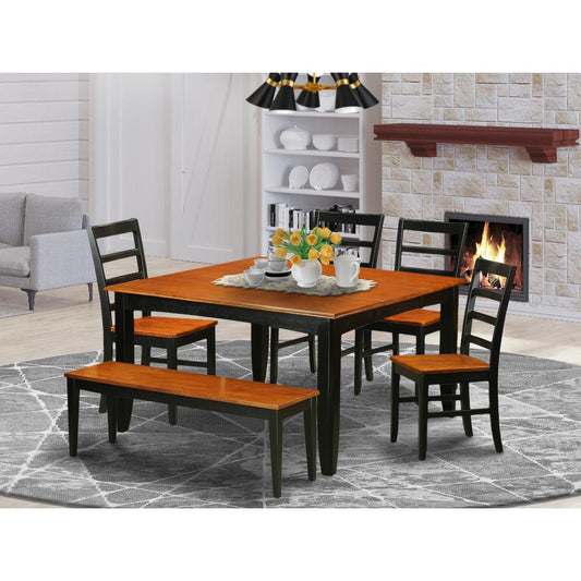 Dining Room Set Black PARF6-BLK-W By East West Furniture | Dining Sets | Modishstore