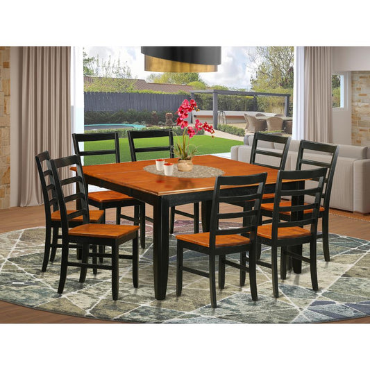 Dining Room Set Black & Cherry PARF9-BCH-W By East West Furniture | Dining Sets | Modishstore