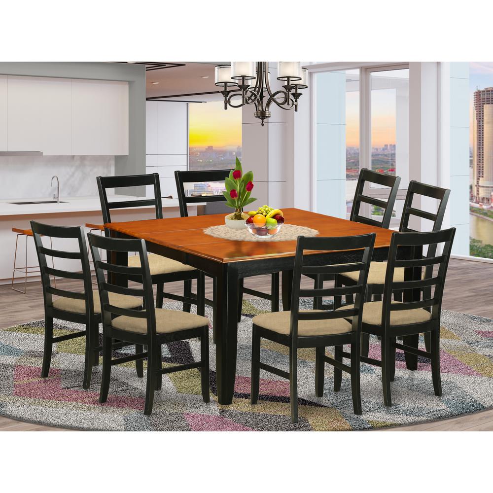 9 Pc Dining Room Set-Square Dining Table With Leaf And 8 Dining Chairs By East West Furniture | Dining Sets | Modishstore - 2