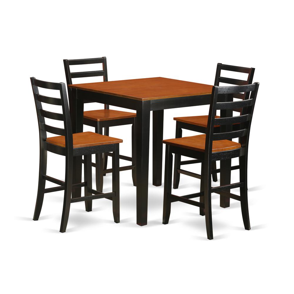 5 Pc Counter Height Pub Set - Counter Height Table And 4 Kitchen Dining Chairs. By East West Furniture | Bar Stools & Table | Modishstore - 2