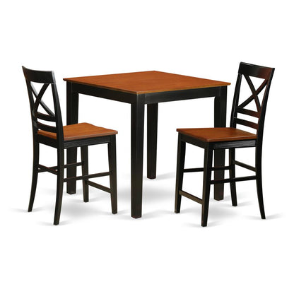 3 Pc Pub Table Set - Kitchen Dinette Table And 2 Counter Height Dining Chair. By East West Furniture | Bar Stools & Table | Modishstore - 2