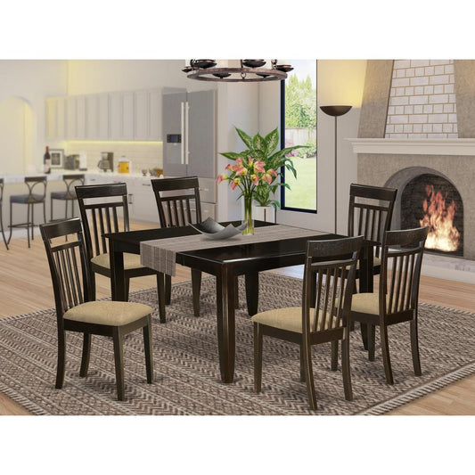 Dining Room Set Cappuccino PFCA7-CAP-C By East West Furniture | Dining Sets | Modishstore