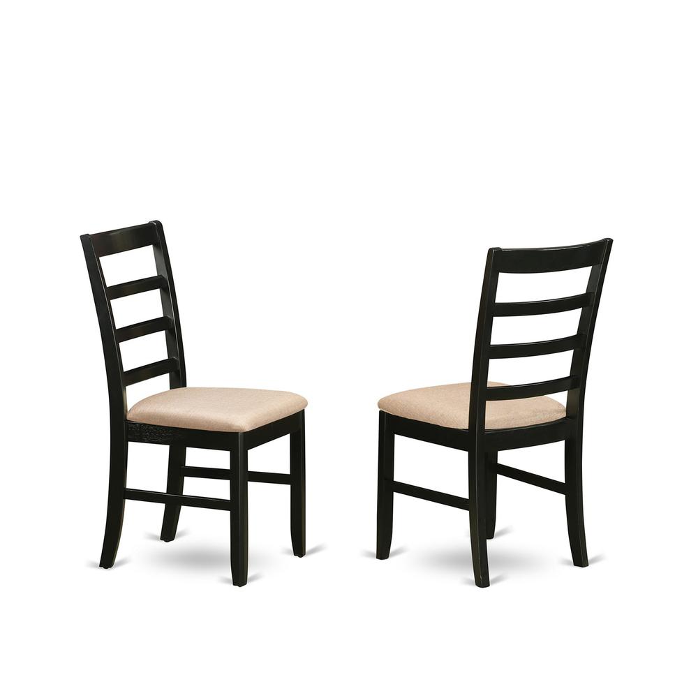 Dining Furniture Set - 5 Pcs With 4 Linen Chairs In Black By East West Furniture | Dining Sets | Modishstore - 4