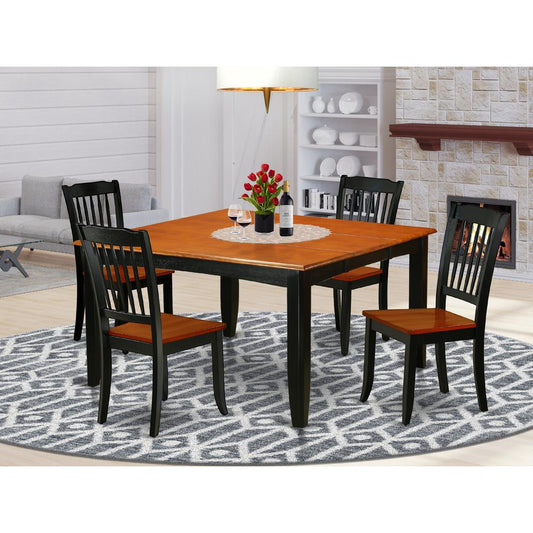 Dining Room Set Black & Cherry PFDA5-BCH-W By East West Furniture | Dining Sets | Modishstore