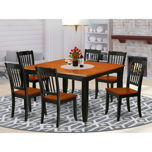 Dining Room Set Black & Cherry PFDA7-BCH-W By East West Furniture | Dining Sets | Modishstore