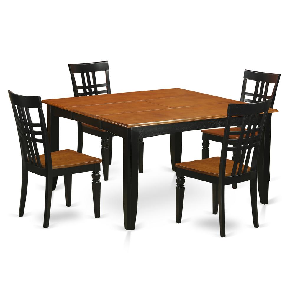 5 Pc Dining Room Set With A Dining Table And 4 Kitchen Chairs In Black And Cherry By East West Furniture | Dining Sets | Modishstore - 2