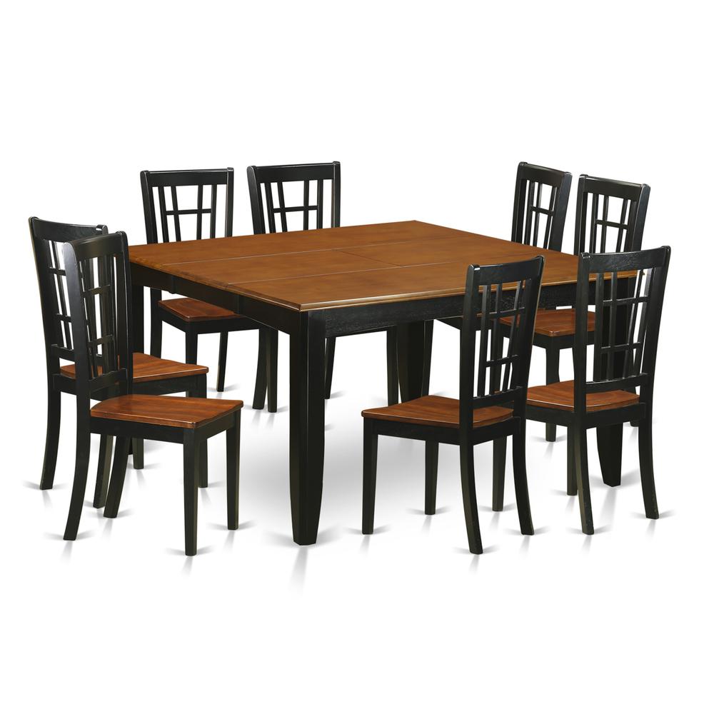 9 Pc Dining Room Set-Dining Table And 8 Wood Dining Chairs By East West Furniture - Pfni9-Bch-W | Dining Sets | Modishstore - 2