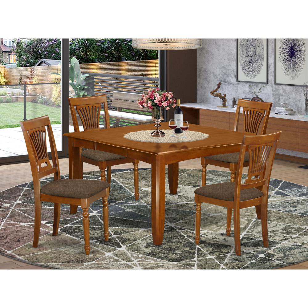 5 Pc Dining Room Set-Square Table With Leaf And 4 Dining Chairs. By East West Furniture | Dining Sets | Modishstore - 2