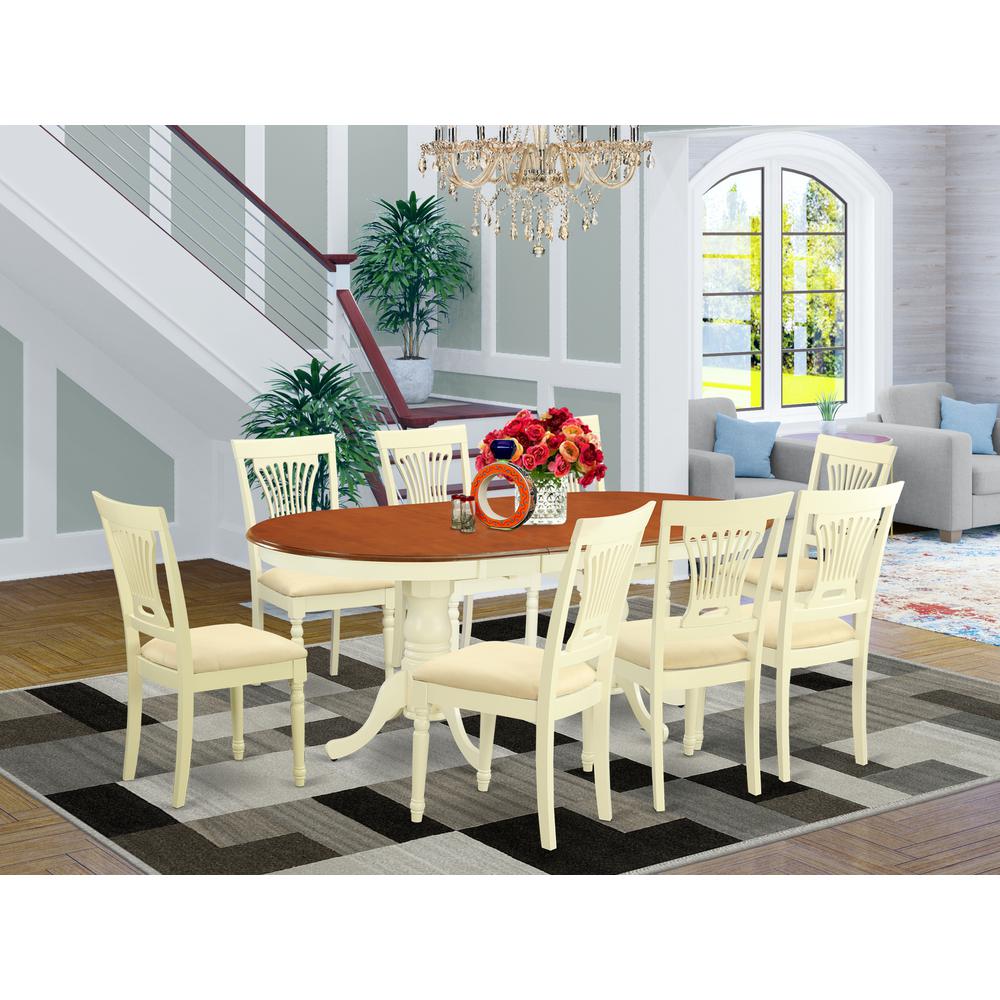 9 Pc Dining Room Set-Dining Table Plus 8 Dining Chairs By East West Furniture - Plai9-Whi-C | Dining Sets | Modishstore - 2