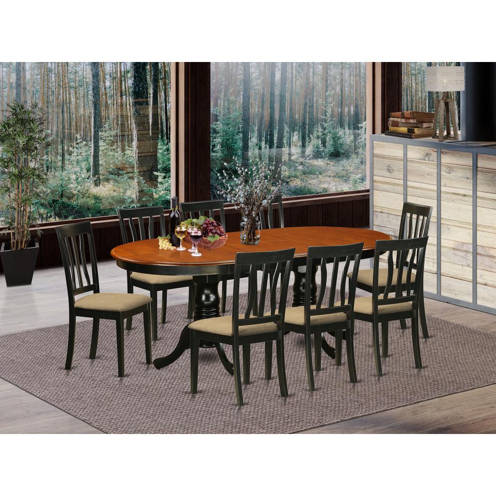 9 Pc Dining Room Set-Dining Table With 8 Wood Dining Chairs By East West Furniture - Plan9-Bch-C | Dining Sets | Modishstore - 2