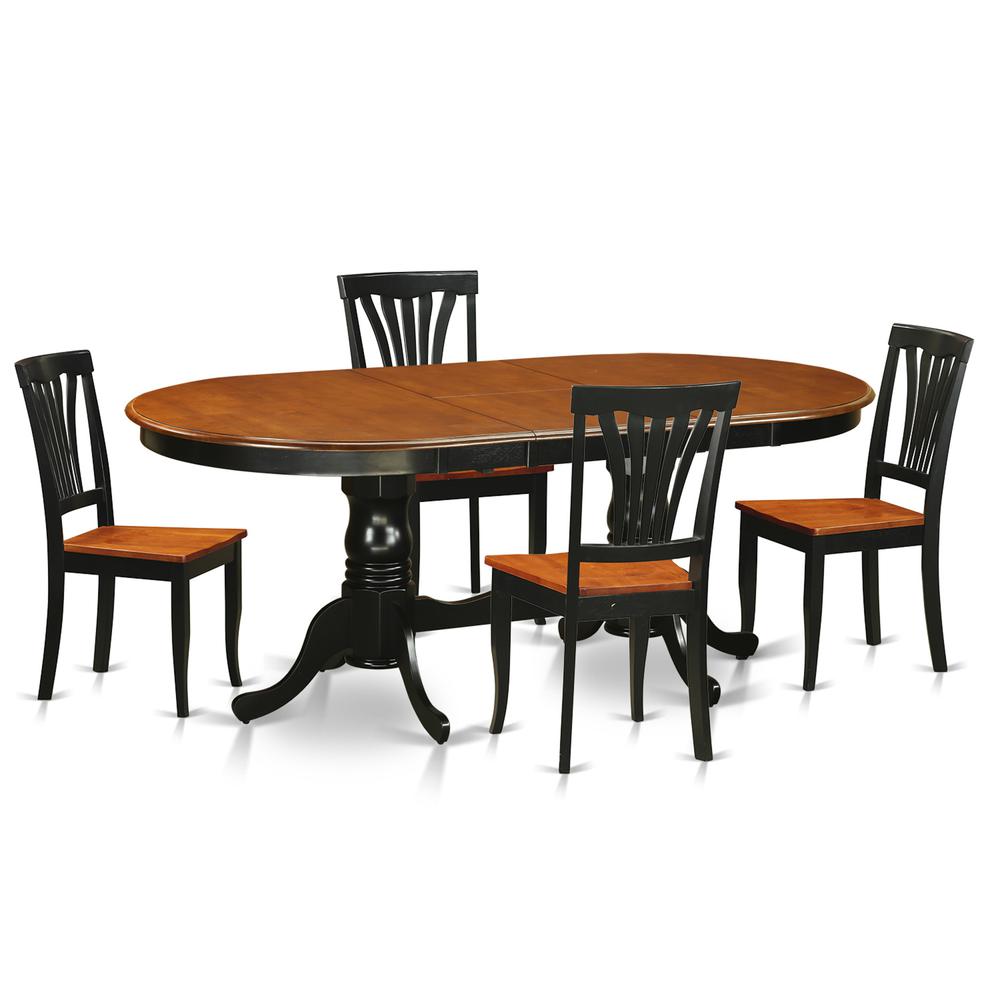 5 Pc Dining Room Set-Dining Table With 4 Dining Chairs By East West Furniture - Plav5-Bch-W | Dining Sets | Modishstore - 2