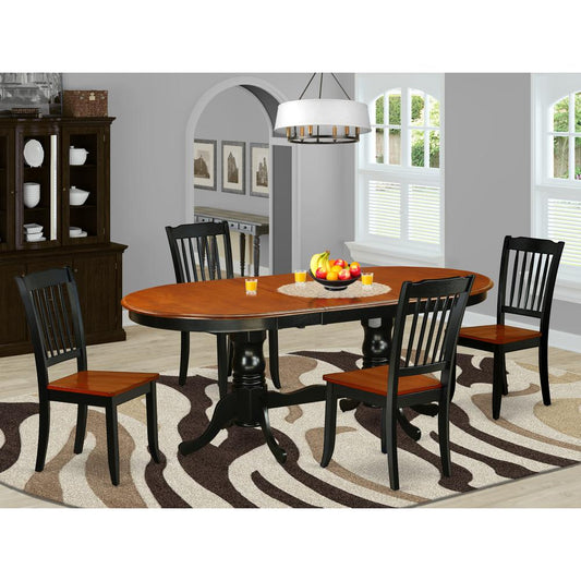 Dining Room Set Black & Cherry PLDA5-BCH-W By East West Furniture | Dining Sets | Modishstore