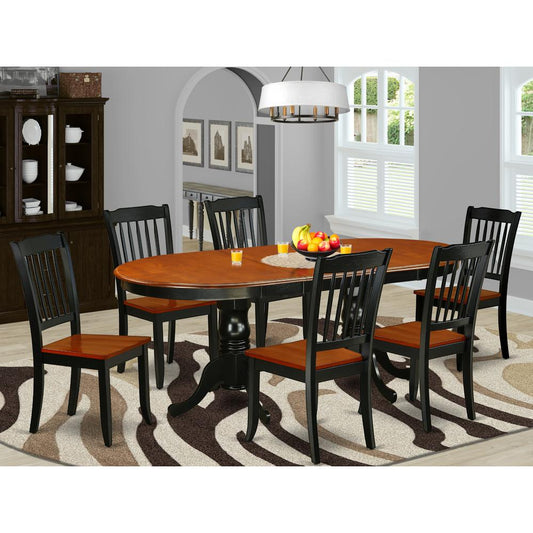 Dining Room Set Black & Cherry PLDA7-BCH-W By East West Furniture | Dining Sets | Modishstore