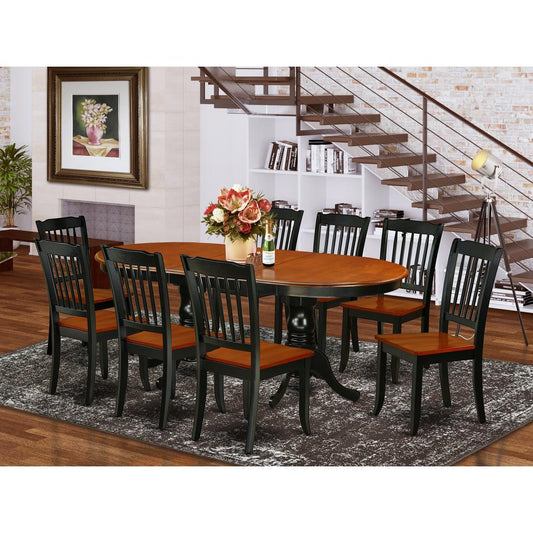 Dining Room Set Black & Cherry PLDA9-BCH-W By East West Furniture | Dining Sets | Modishstore