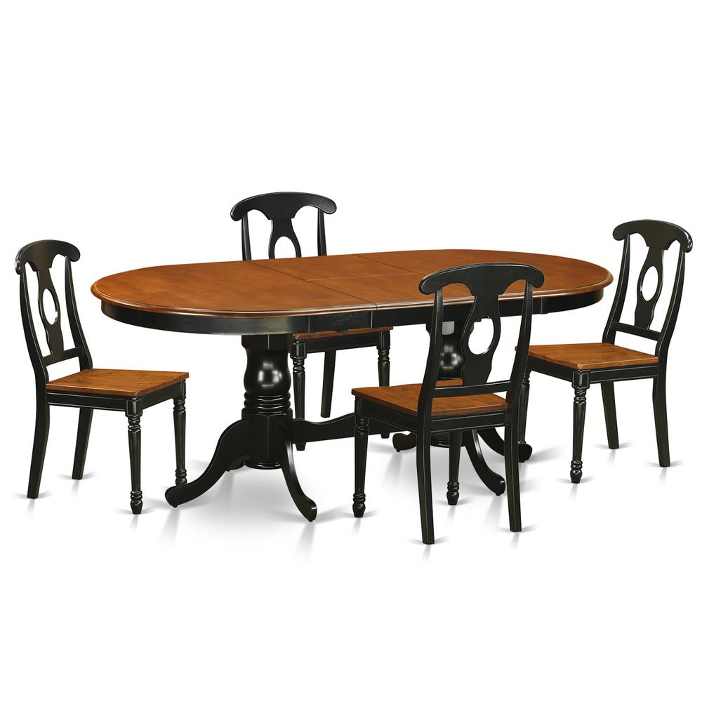 5 Pc Dining Room Set-Dining Table And 4 Wood Dining Chairs By East West Furniture - Plke5-Bch-W | Dining Sets | Modishstore - 2