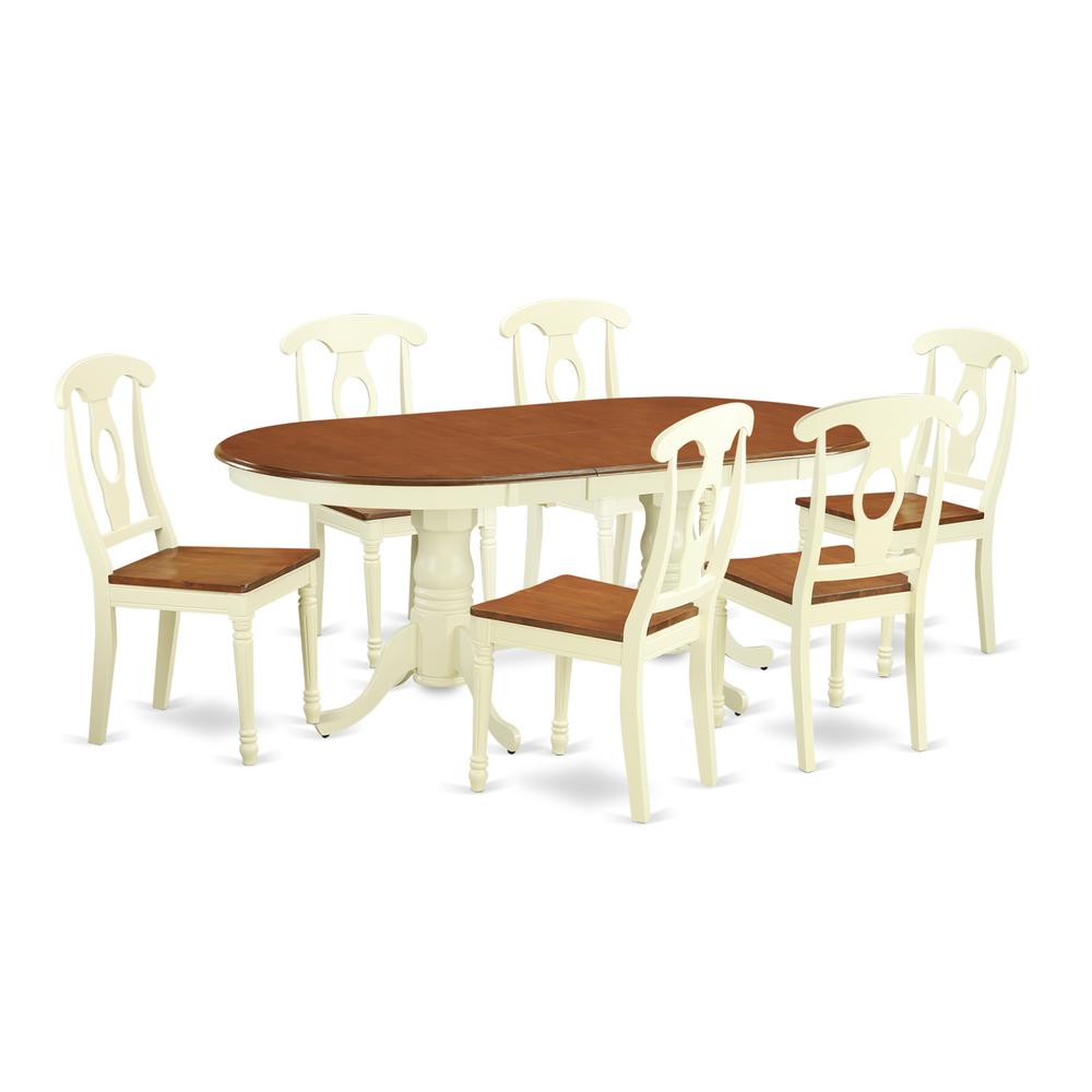 7 Pc Dining Room Set For 6-Dining Table And 6 Kitchen Chairs By East West Furniture - Plke7-Whi-W | Dining Sets | Modishstore - 2