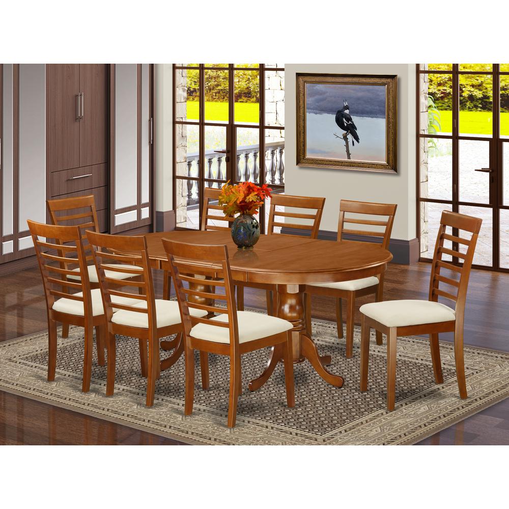 9 Pc Dining Room Set-Dining Table Plus 8 Dining Chairs By East West Furniture - Plml9-Sbr-C | Dining Sets | Modishstore - 2