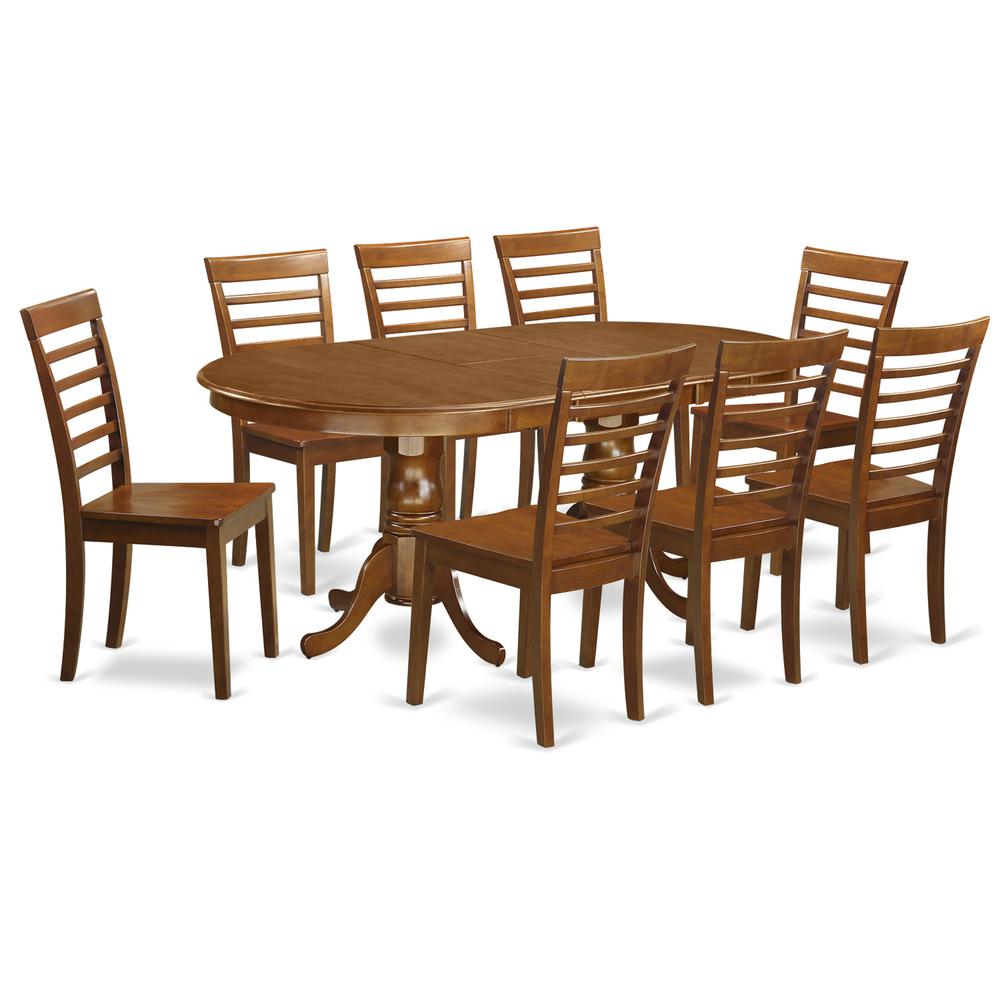 9 Pc Dining Room Set-Dining Table And 8 Kitchen Dining Chairs By East West Furniture - Plml9-Sbr-W | Dining Sets | Modishstore - 2