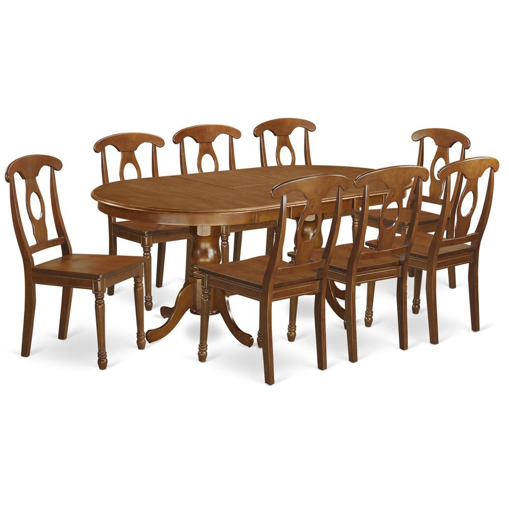 9 Pc Dining Room Set-Dining Table And 8 Kitchen Dining Chairs By East West Furniture - Plna9-Sbr-W | Dining Sets | Modishstore - 2