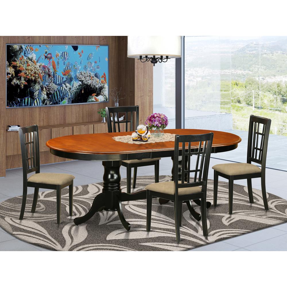 5 Pc Dining Room Set-Dining Table With 4 Wooden Dining Chairs By East West Furniture - Plni5-Bch-C | Dining Sets | Modishstore - 2