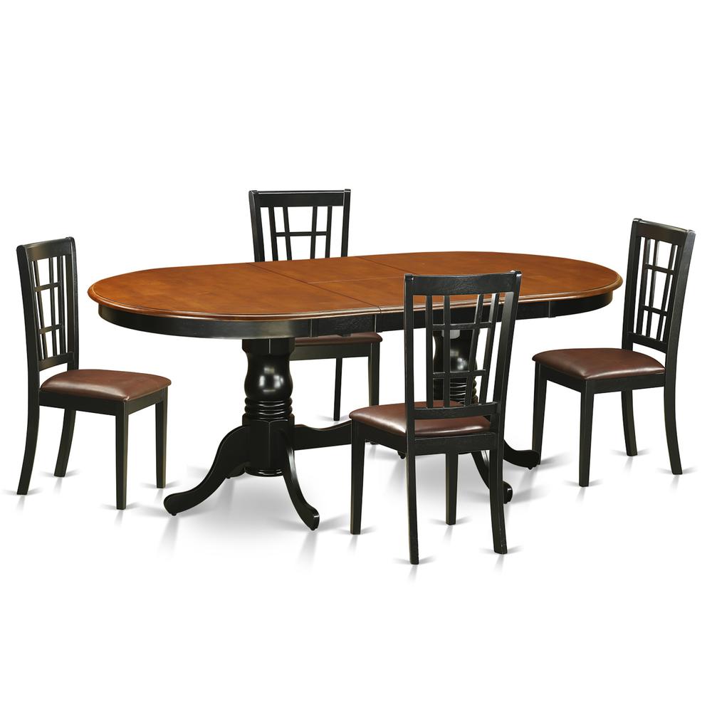 5 Pc Dining Room Set-Dining Table With 4 Wood Dining Chairs By East West Furniture - Plni5-Bch-Lc | Dining Sets | Modishstore - 2