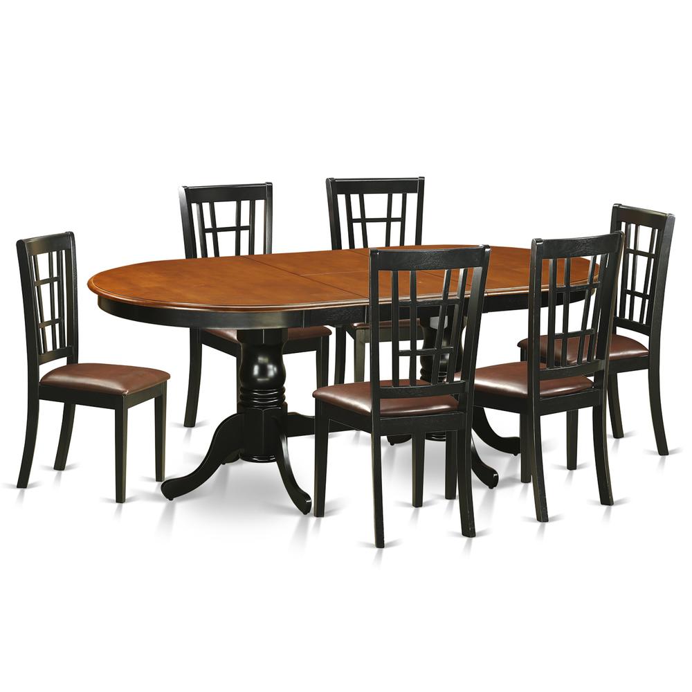 7 Pc Dining Room Set-Dining Table With 6 Wood Dining Chairs By East West Furniture - Plni7-Bch-Lc | Dining Sets | Modishstore - 2