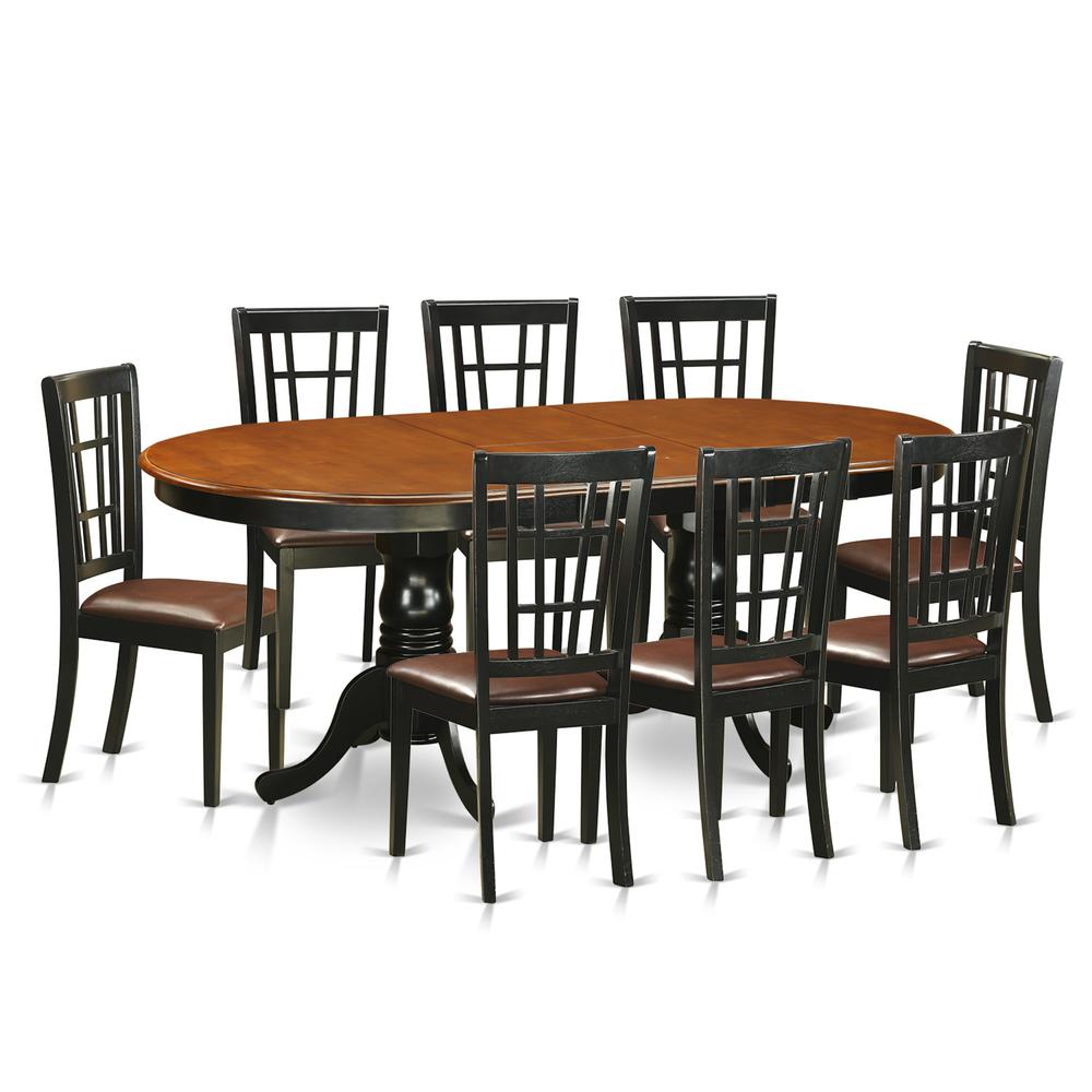 9 Pc Dining Room Set-Dining Table With 8 Wood Dining Chairs By East West Furniture - Plni9-Bch-Lc | Dining Sets | Modishstore - 2