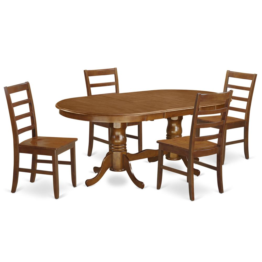 5 Pc Dining Room Set For 4-Dining Table And 4 Dining Chairs By East West Furniture - Plpf5-Sbr-W | Dining Sets | Modishstore - 2
