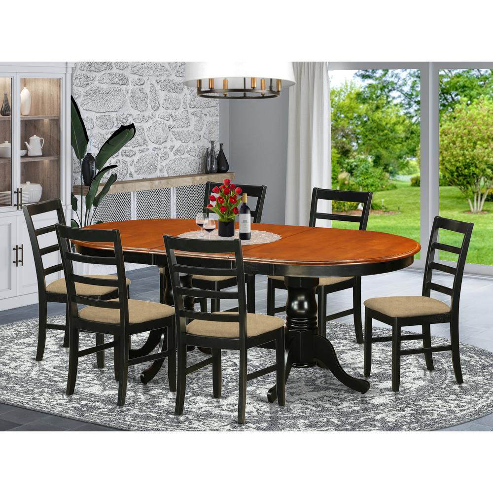 7 Pc Dining Room Set-Dining Table With 6 Wooden Dining Chairs By East West Furniture - Plpf7-Bch-C | Dining Sets | Modishstore - 2