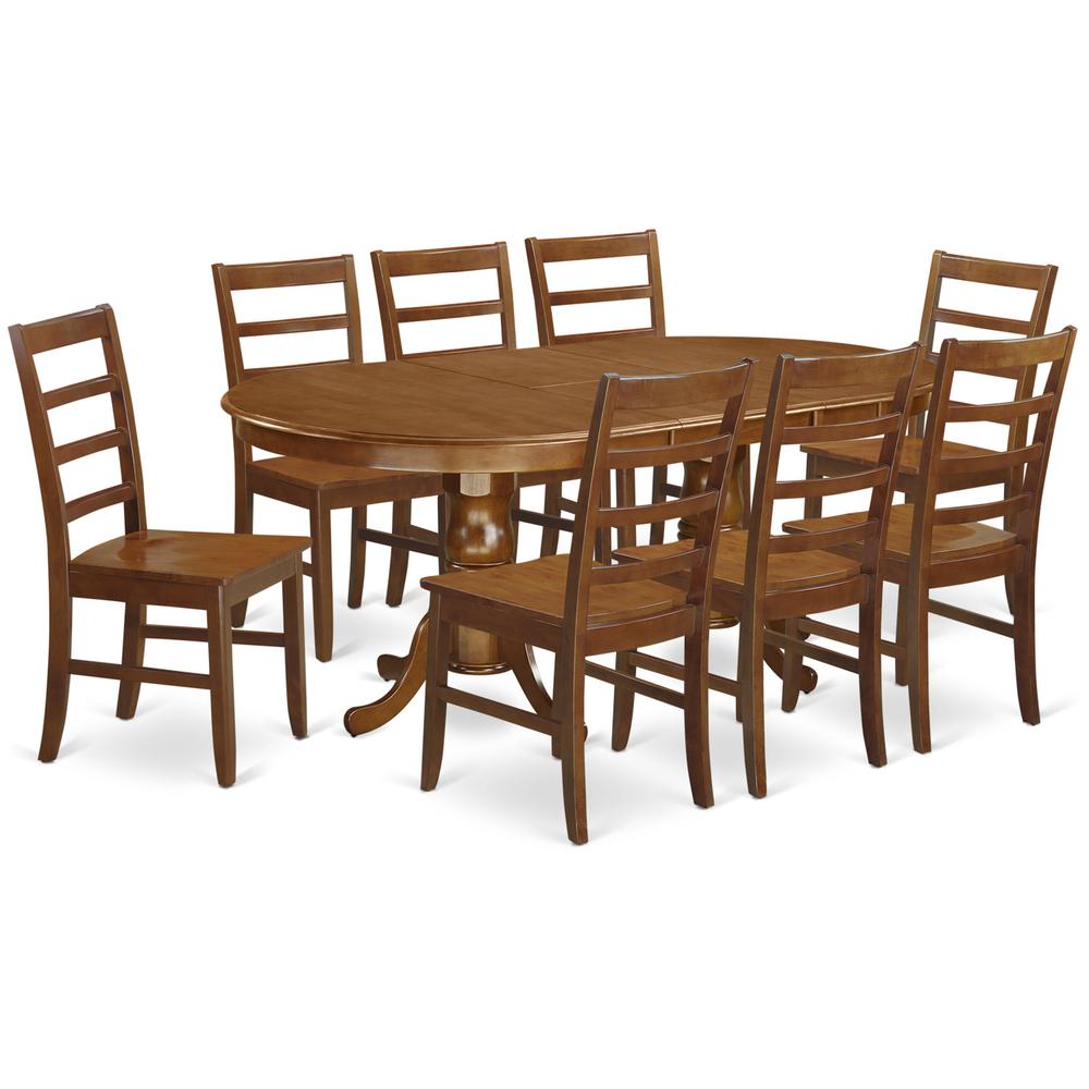 9 Pc Dining Room Set-Dining Table And 8 Dining Chairs By East West Furniture - Plpf9-Sbr-W | Dining Sets | Modishstore - 2