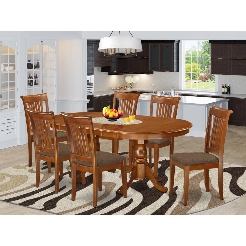 7 Pc Formal Dining Room Set-Dining Table Plus 6 Dining Chairs By East West Furniture | Dining Sets | Modishstore - 2