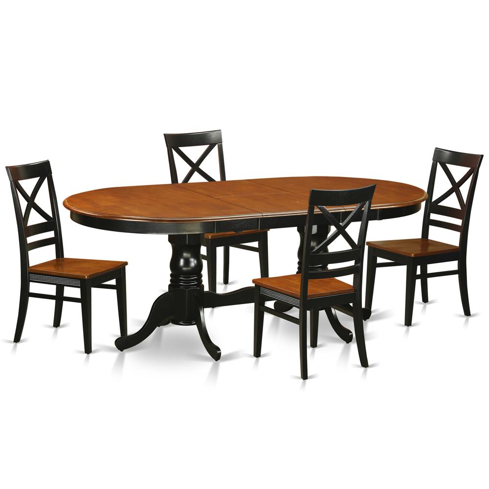 5 Pc Dining Room Set-Dining Table With 4 Wooden Dining Chairs By East West Furniture - Plqu5-Bch-W | Dining Sets | Modishstore - 2