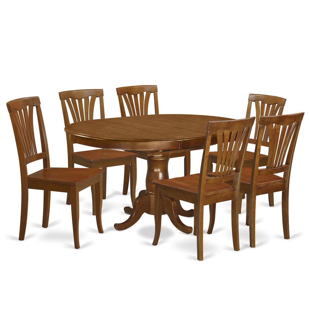 7 Pc Dining Room Set For 6- Kitchen Dinette Table And 6 Kitchen Chairs By East West Furniture | Dining Sets | Modishstore - 2