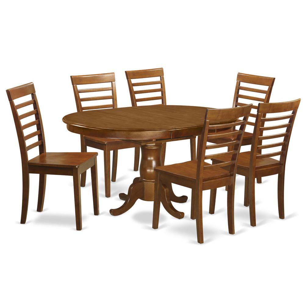 7 Pc Dining Room Set For 6-Table With Leaf With 6 Dining Chairs By East West Furniture | Dining Sets | Modishstore - 2