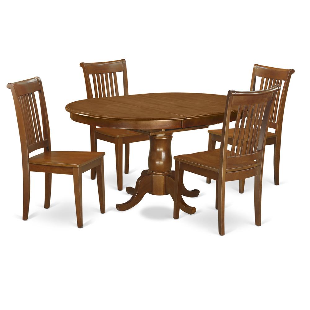 5 Pc Dining Room Set-Oval Dining Table With Leaf And 4 Dining Chairs By East West Furniture | Dining Sets | Modishstore - 2