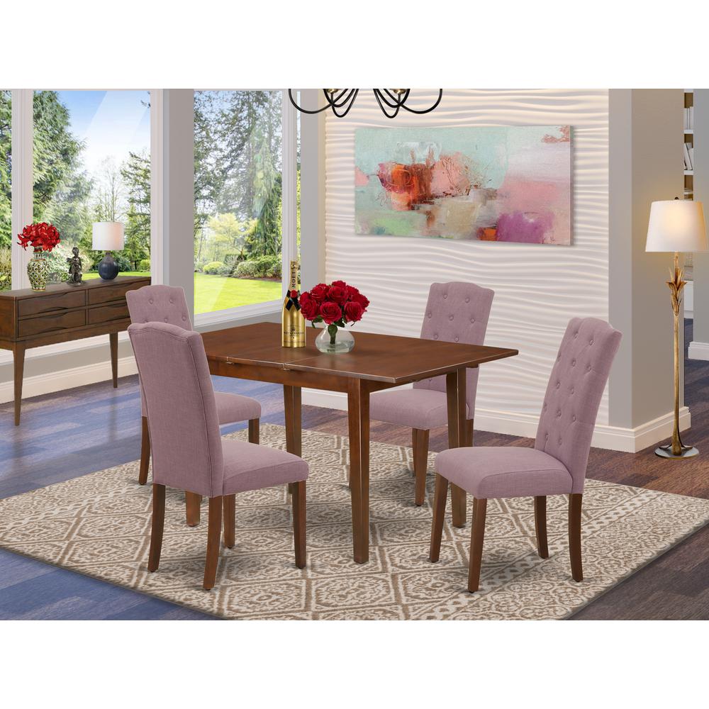 Dining Room Set Mahogany PSCE5-MAH-10 By East West Furniture | Dining Sets | Modishstore