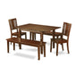 5 Pc Kitchen Table With Bench -Tables With 2 Dining Chairs And 2 Benches By East West Furniture | Dining Sets | Modishstore - 2